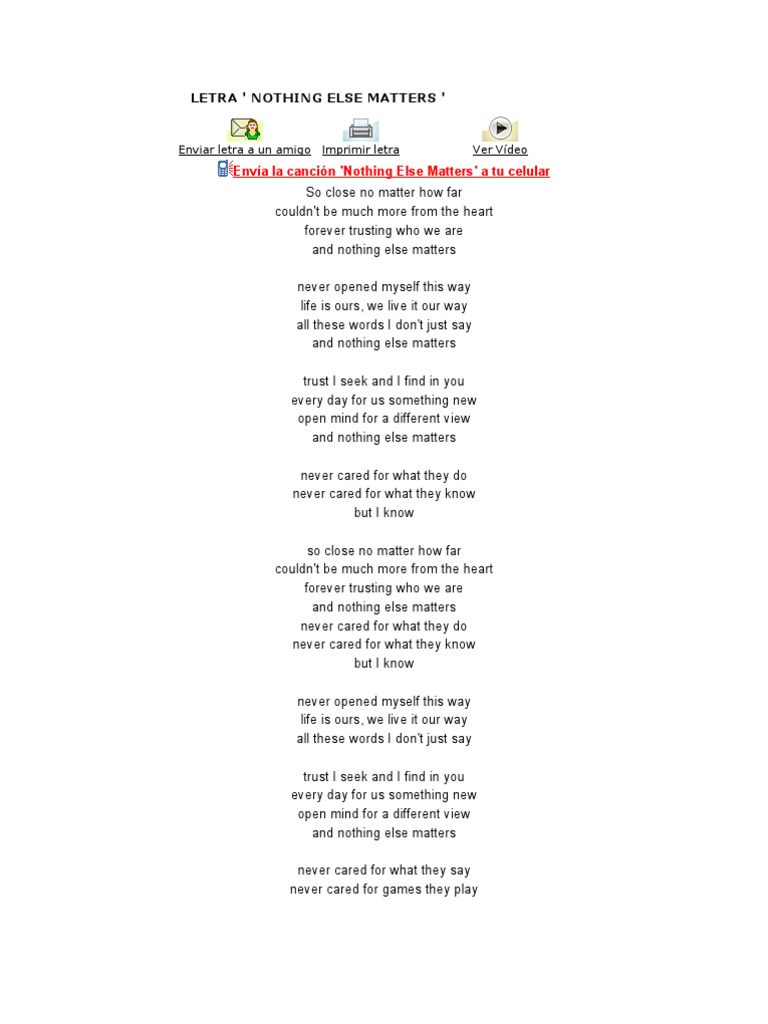 Letra Metallica | PDF