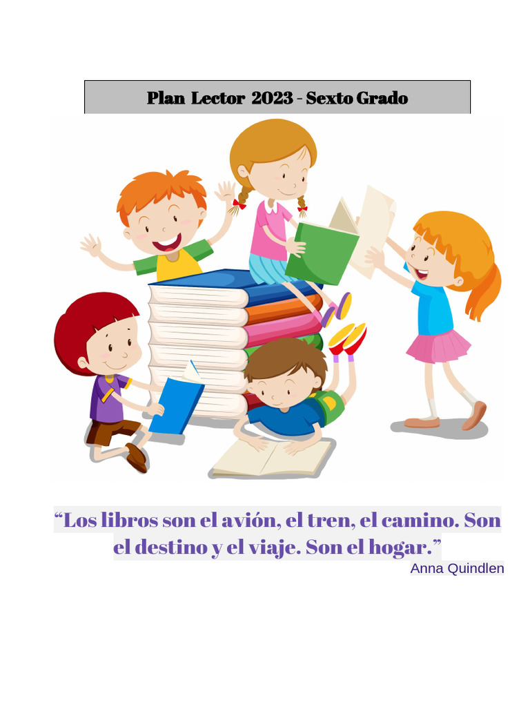 Plan Lector 2023 para Sexto Grado | PDF | Aprendizaje | Plan de estudios