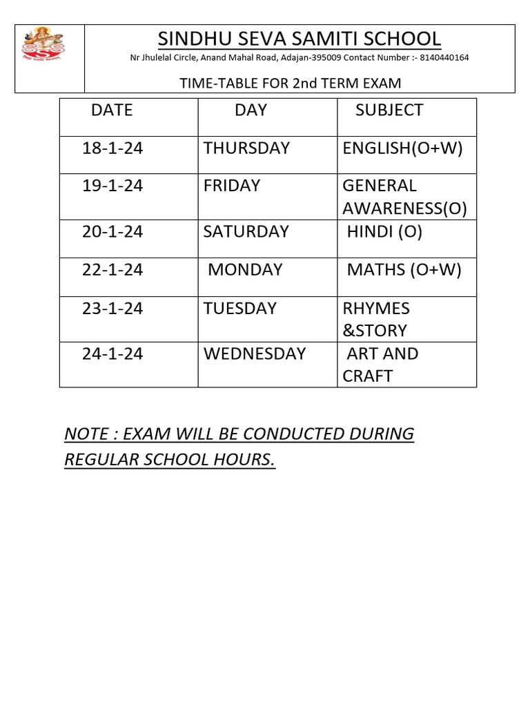 Nursery Timetable of 2 | PDF