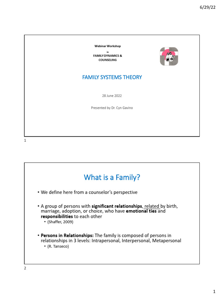 1 Family Systems Theory | PDF | Family Therapy | Stress (Biology)