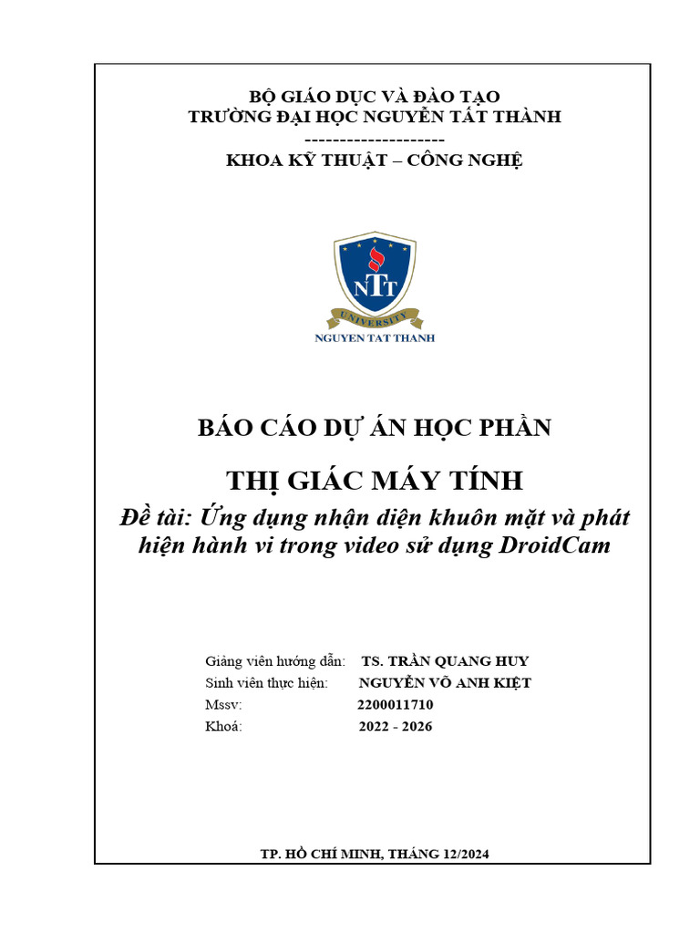 Đề tài: Ứng dụng nhận diện khuôn mặt và phát hiện hành vi trong video ...