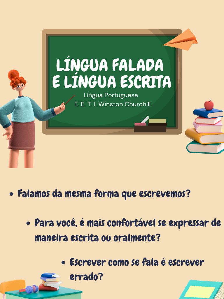Língua falada e língua escrita | PDF | Comunicação | Escrita
