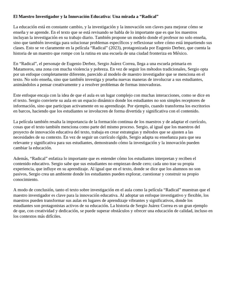Innovación Educativa en "Radical" | PDF | Plan de estudios | Enseñando