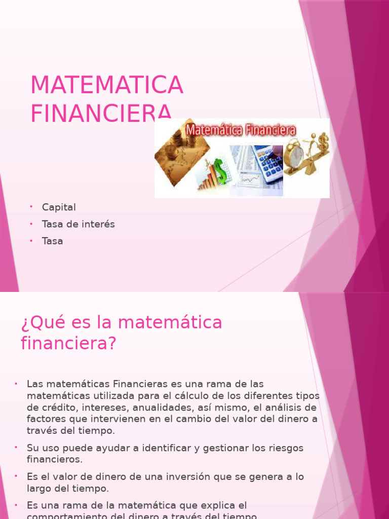 Introducción a la Matemática Financiera | PDF | Interés | Tasas de interés