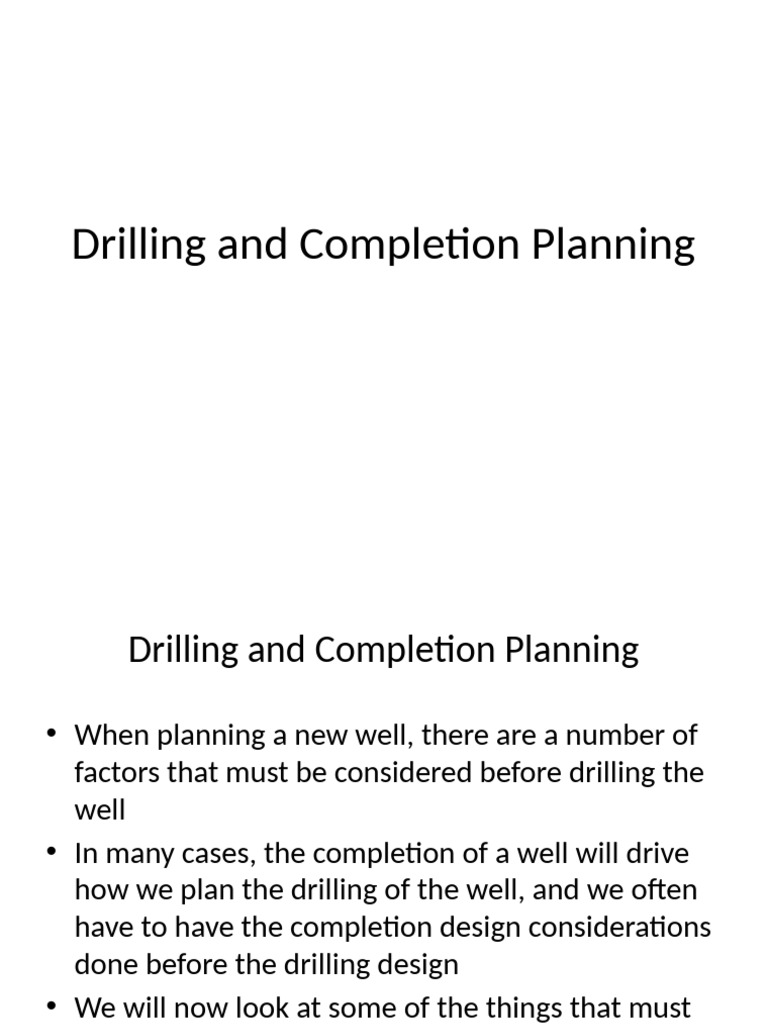 Drilling and Completion Planning Guide | PDF | Casing (Borehole ...