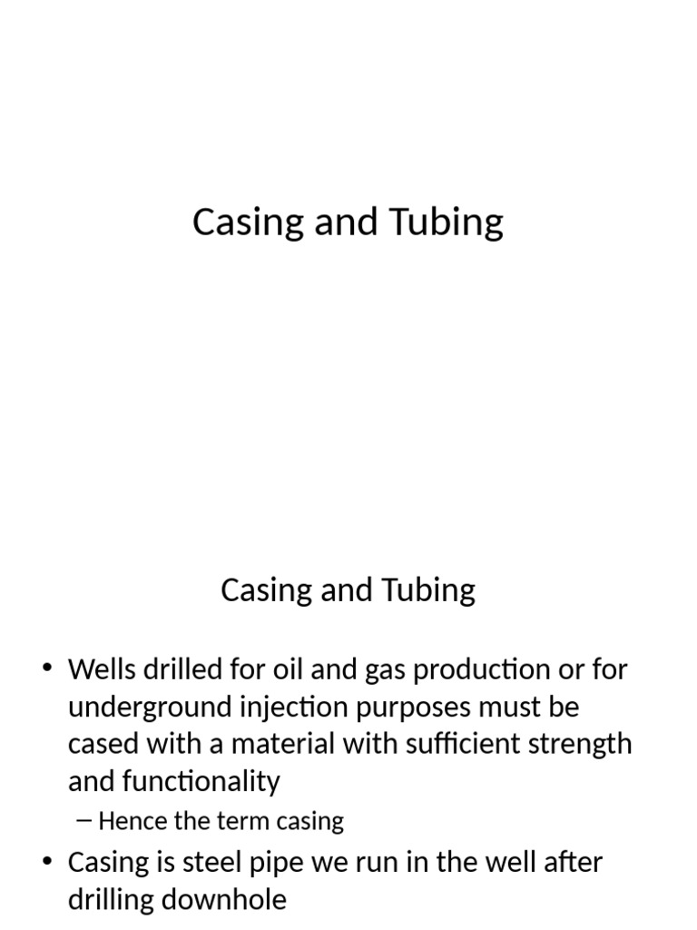 Casing and Tubing in Oil Wells | PDF | Casing (Borehole) | Oil Well