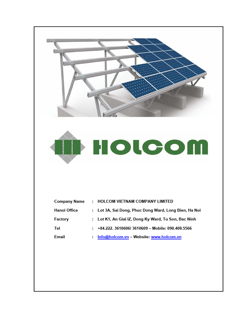 HOLCOM Solar Mounting - Company Profile - 2022 | PDF