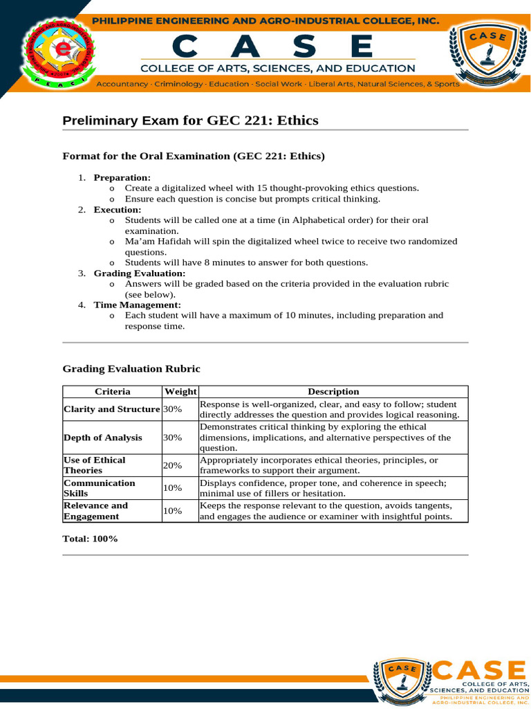 GEC 221 Prelim Examination (EDITED) | PDF | Critical Thinking | Cognition