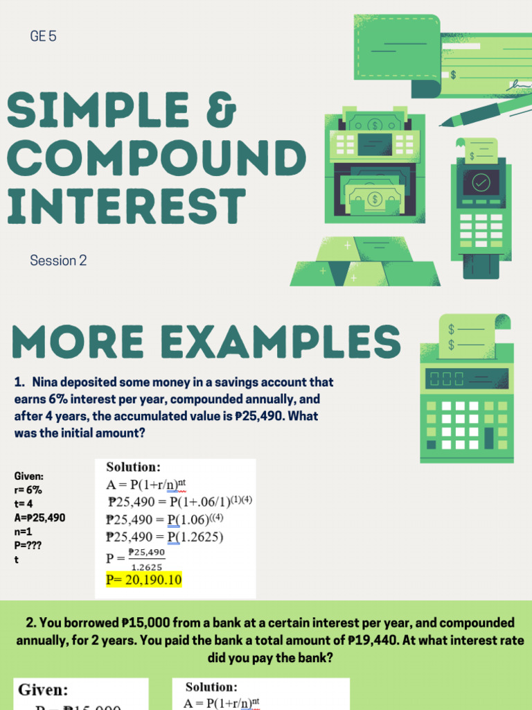 Session 2 Simple and Compound Interest | PDF