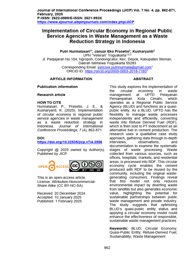 Implementation of Circular Economy in Regional Pub | PDF | Waste ...