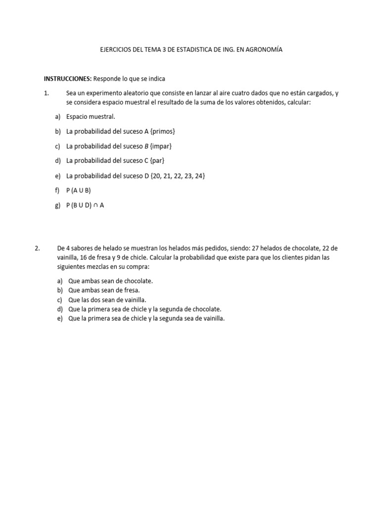 Ejercicios Tema 3 Sab | PDF