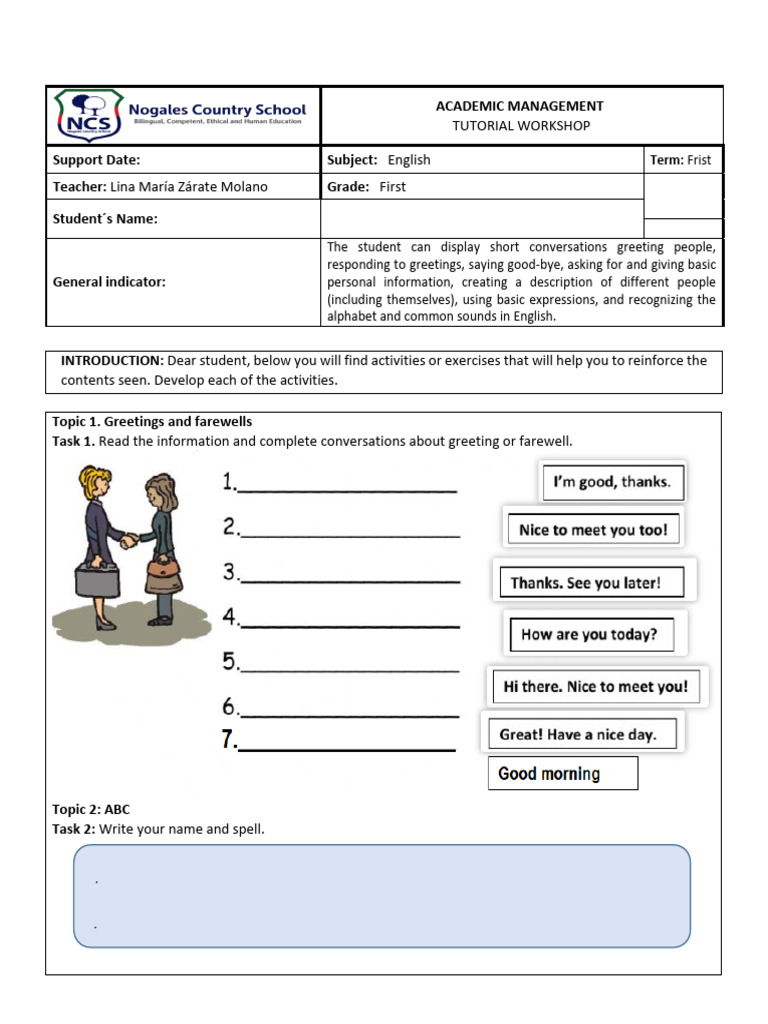 English Workshop for First Graders | PDF | Linguistics | Human ...