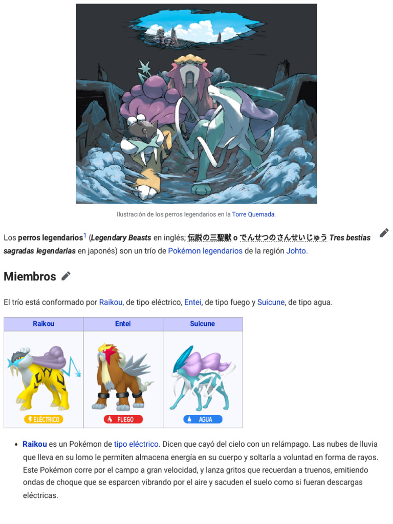 Perros Legendarios de Pokémon Johto | PDF | Pokémon, image size:768x1024