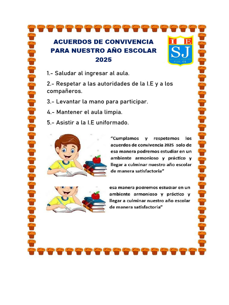 Acuerdos de Convivencia para Nuestro Año Escolar 2025 | PDF