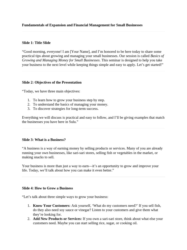 Small Business Growth & Financial Tips | PDF | Money | Economies