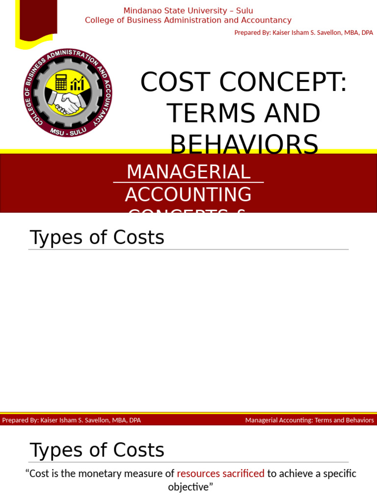 Managerial Accounting Costs | PDF | Cost Of Goods Sold | Management ...