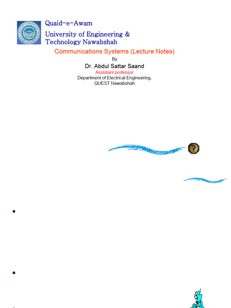 Communication Systems Lecture Notes | PDF | Radio Spectrum ...