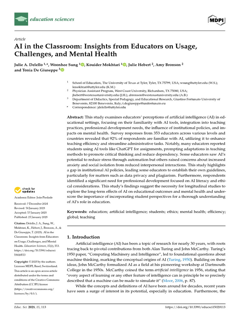 AI in the Classroom Insights From Educators on Usa | PDF | Artificial ...