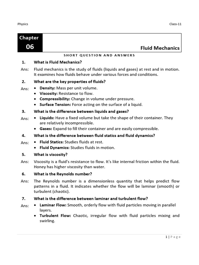 Fluid Mechanics: Key Concepts Explained | PDF | Buoyancy | Fluid Dynamics