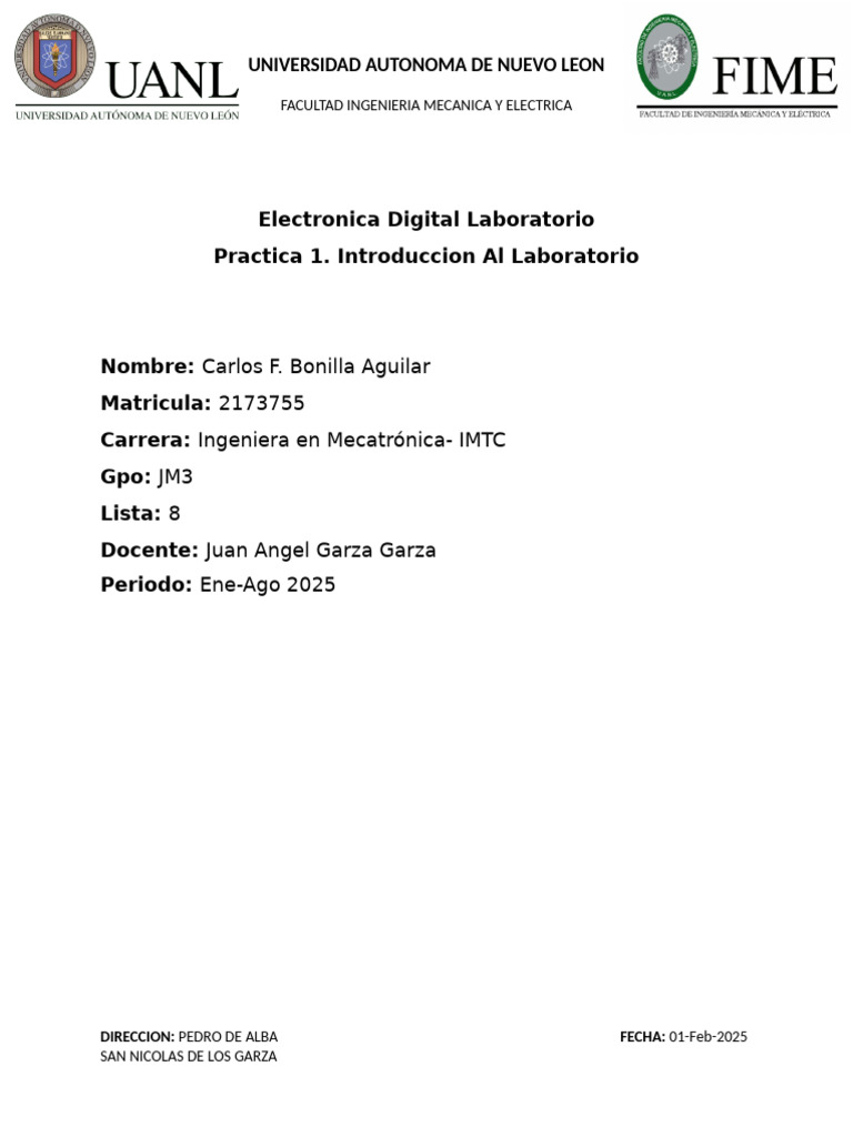Practica 1. Introduccion Al Laboratorio | PDF | Diodo emisor de luz ...