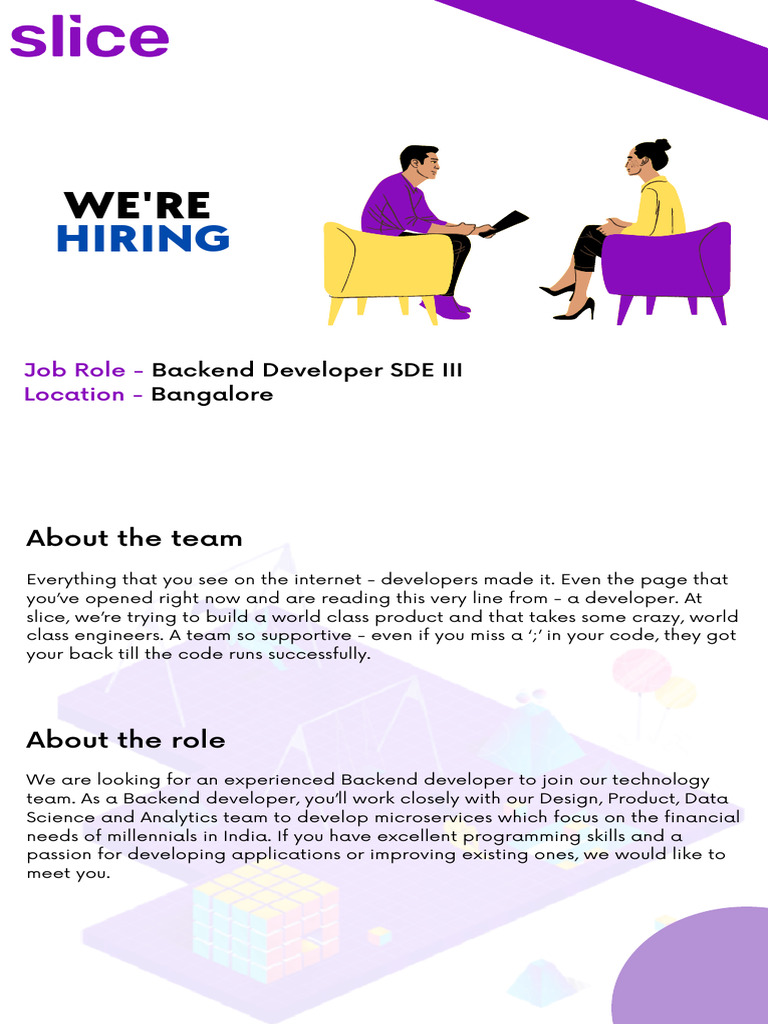 Backend Developer Role at Slice | PDF