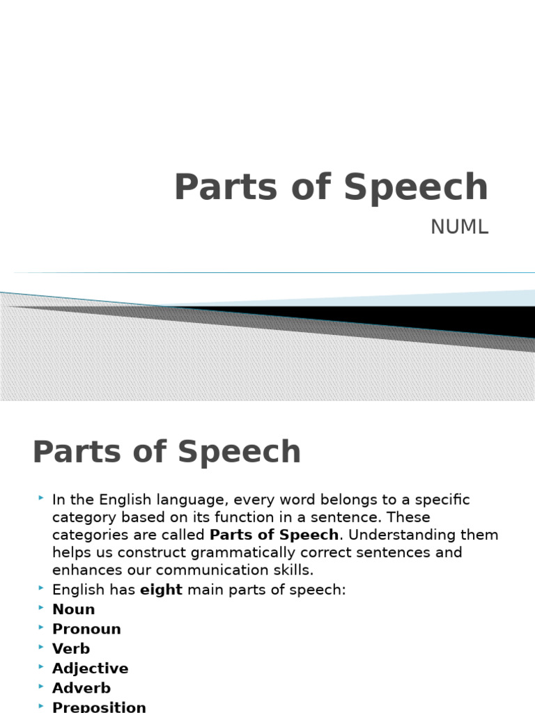 Understanding Parts of Speech in English | PDF | Noun | Part Of Speech