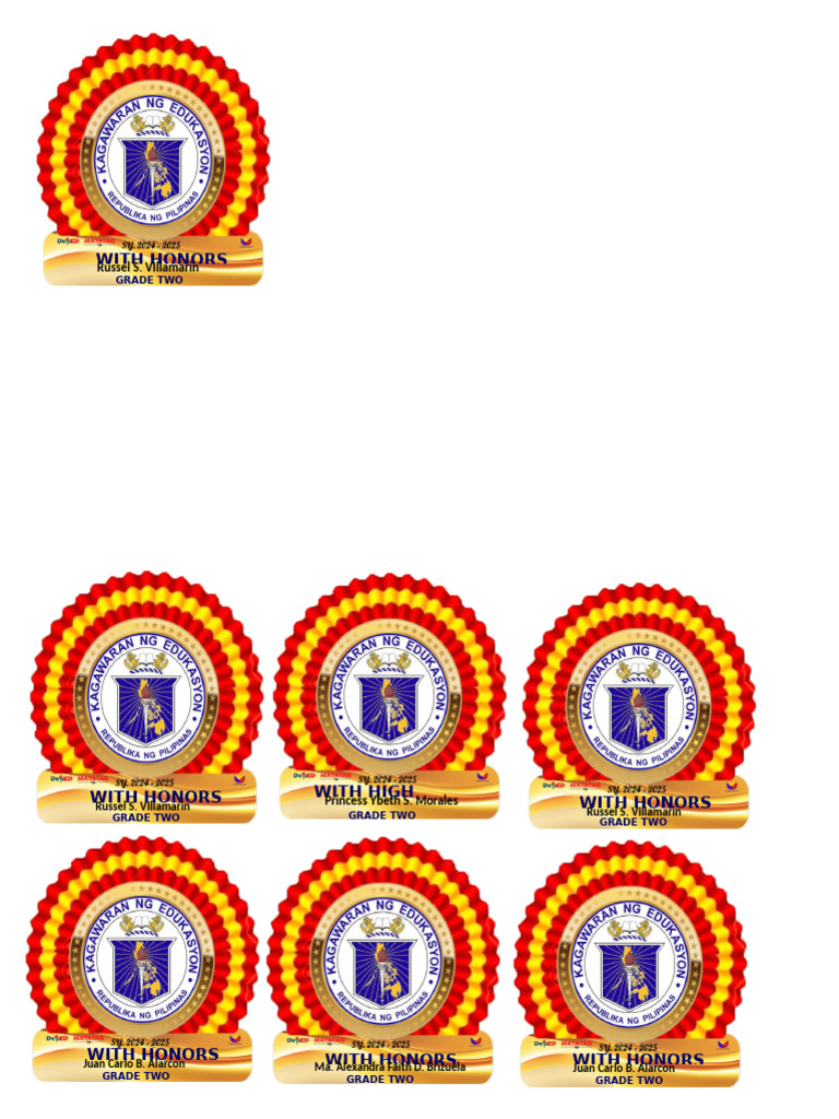 Grade Two Honors and Awards List | PDF