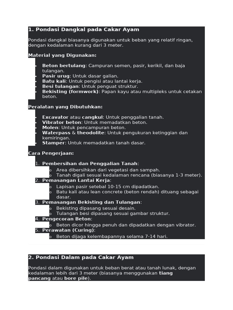 Perbandingan Pondasi Cakar Ayam | PDF