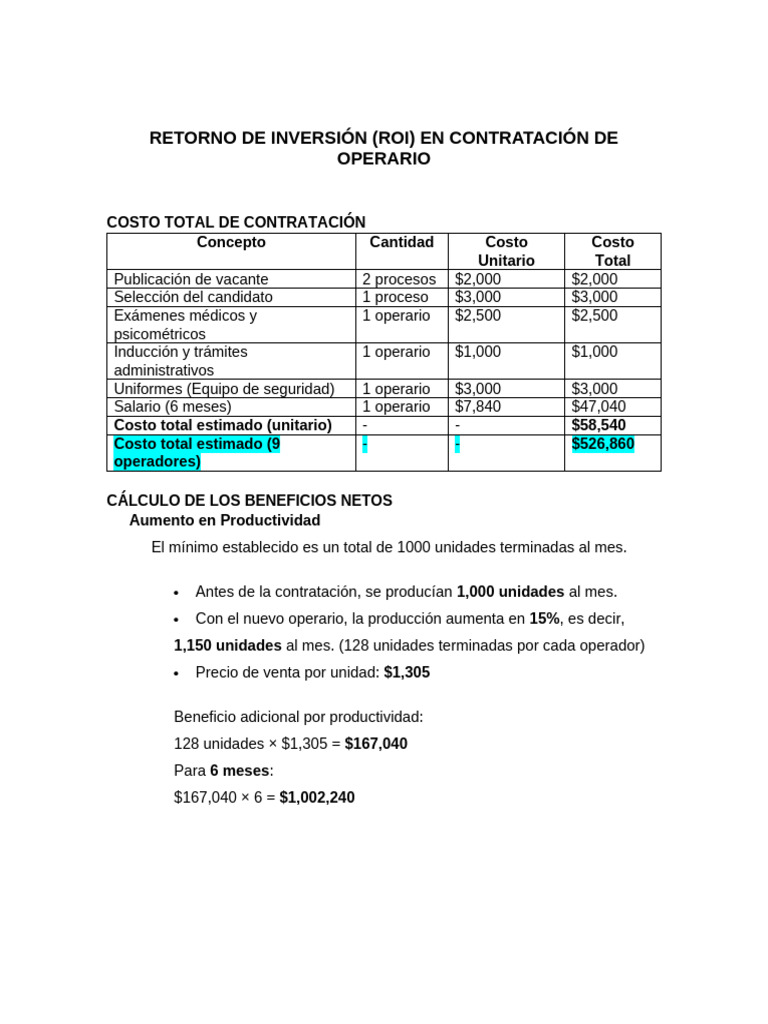 Retorno de Inversión 2 | PDF | Economias | Ciencias económicas