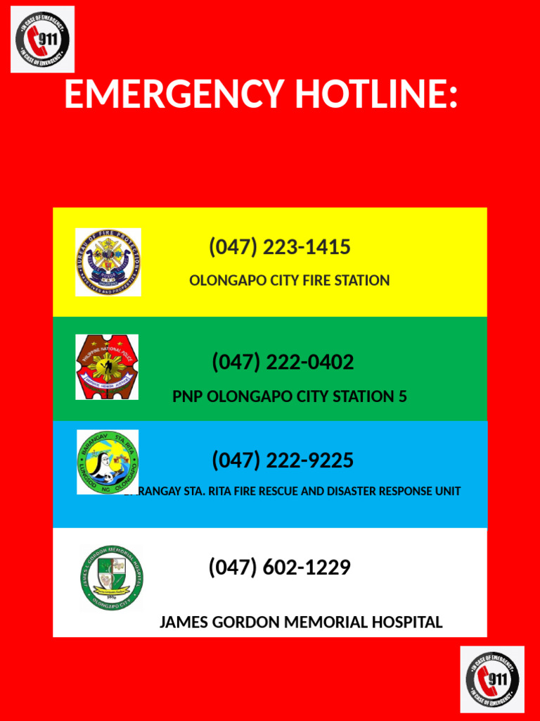 Olongapo City Emergency Hotlines | PDF