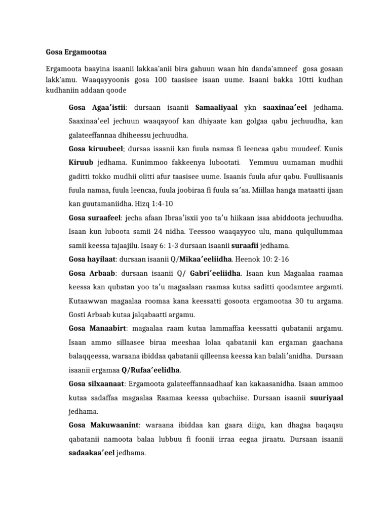 Gosa Ergamootaa | PDF