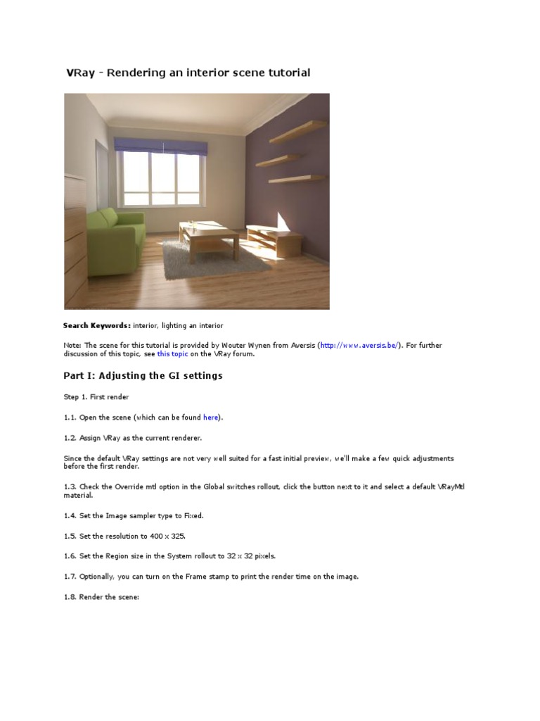 VRay Interior Rendering Tutorial | PDF | Computers