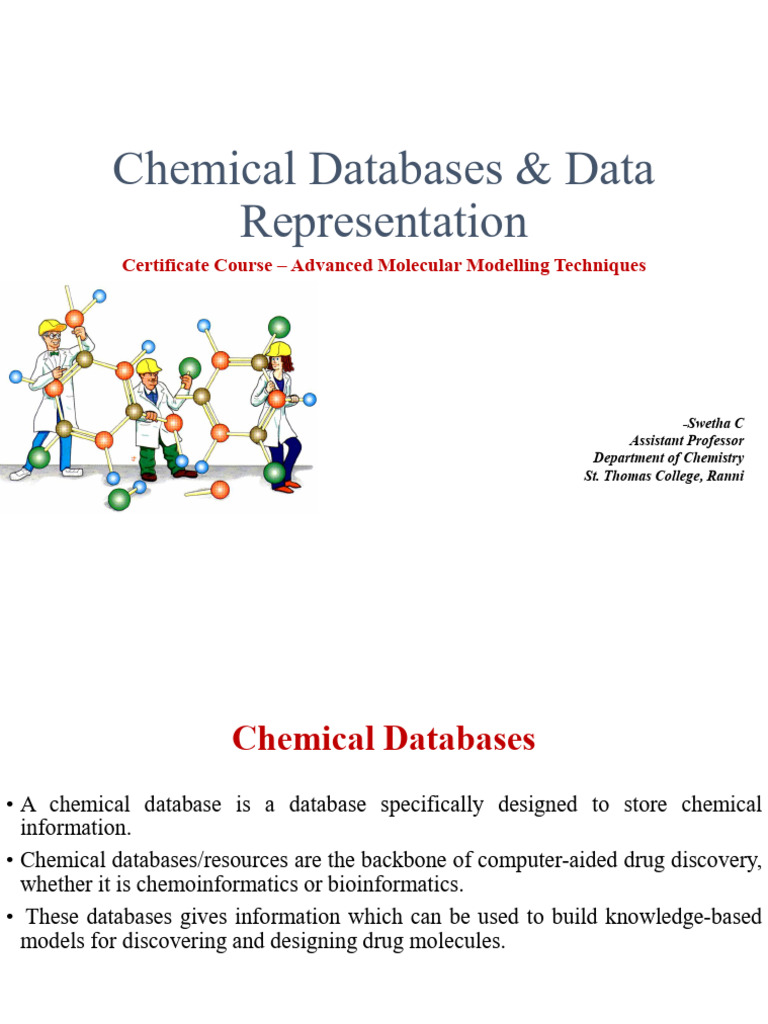 Chemical Databases & Data Representation | PDF | Protein Data Bank ...