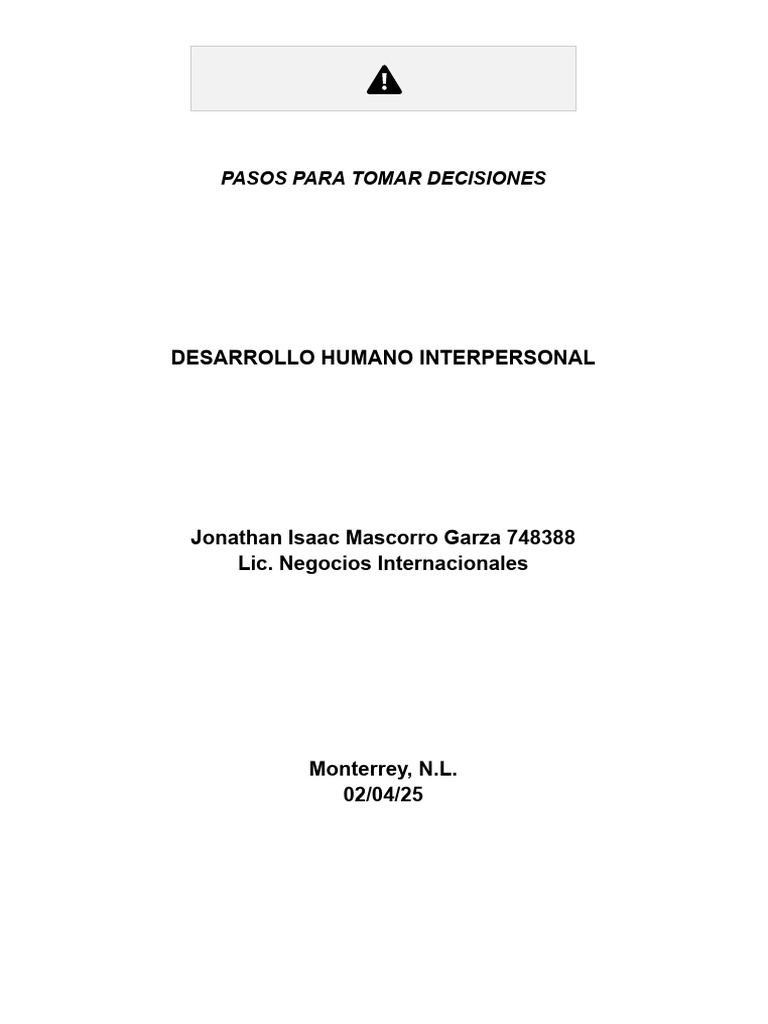 Pasos Clave para Tomar Decisiones | PDF | Negocios Internacionales | El ...