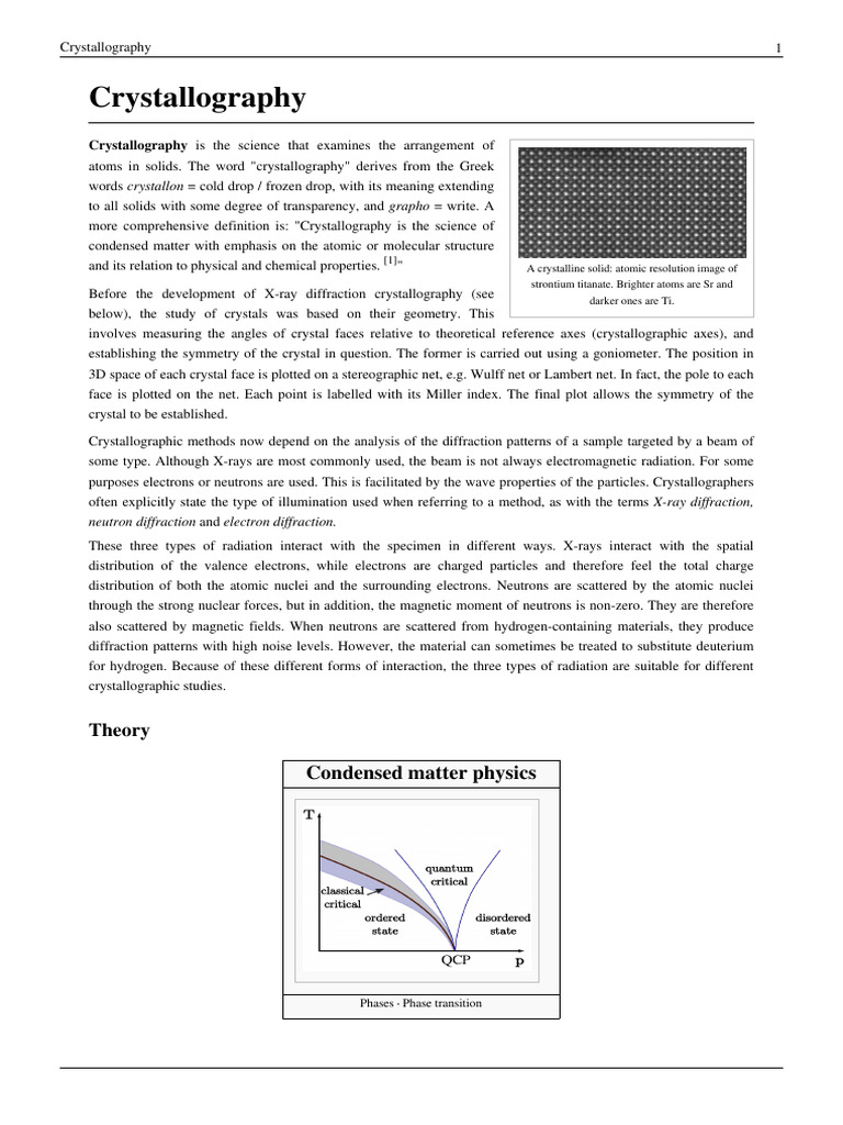 Crystalography | PDF | Crystallography | X Ray Crystallography