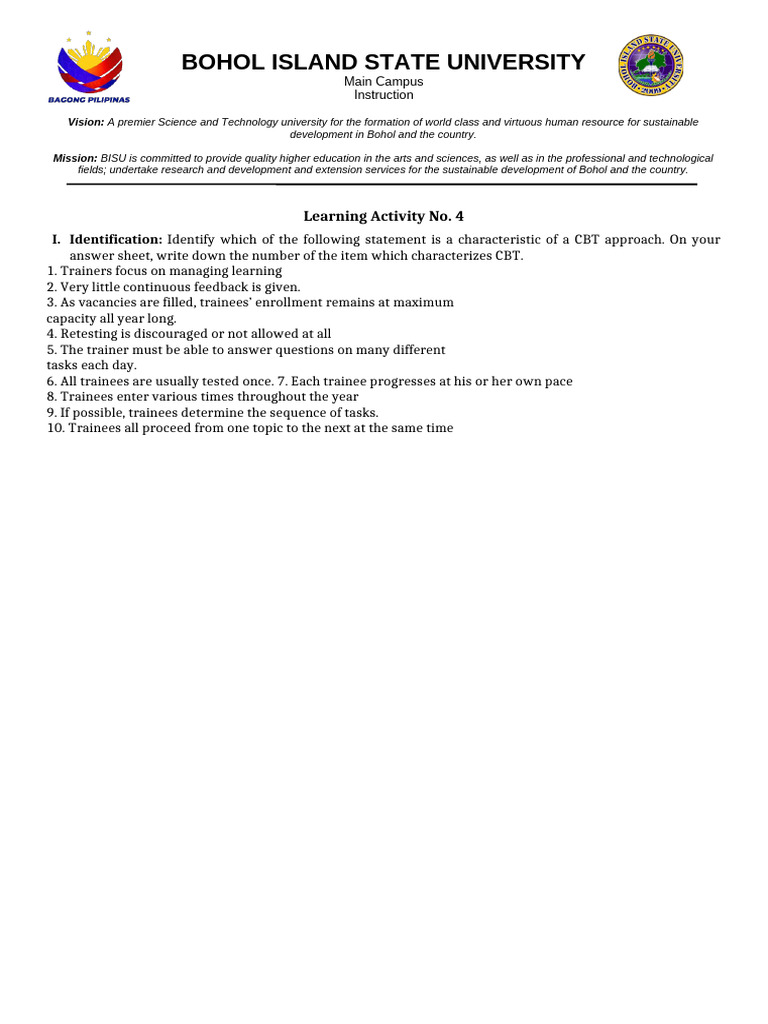 Learning Activity No. 4 | PDF