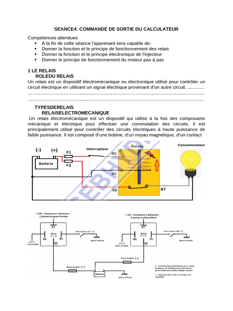 Fonctionnement des relais électromécaniques | PDF | Injection (moteur ...