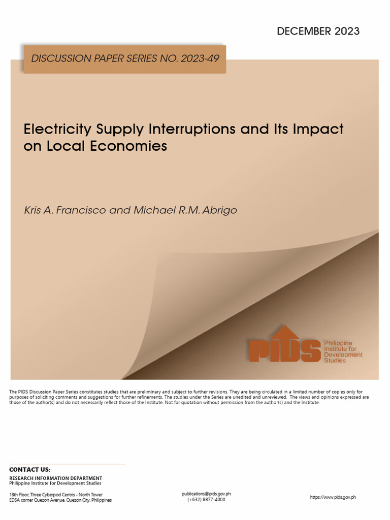 Impact of Electricity Interruptions on Local Economies | PDF | Vector ...