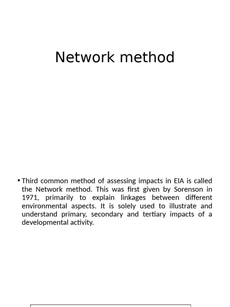 Network Method in Environmental Impact Assessment | PDF | Environmental ...