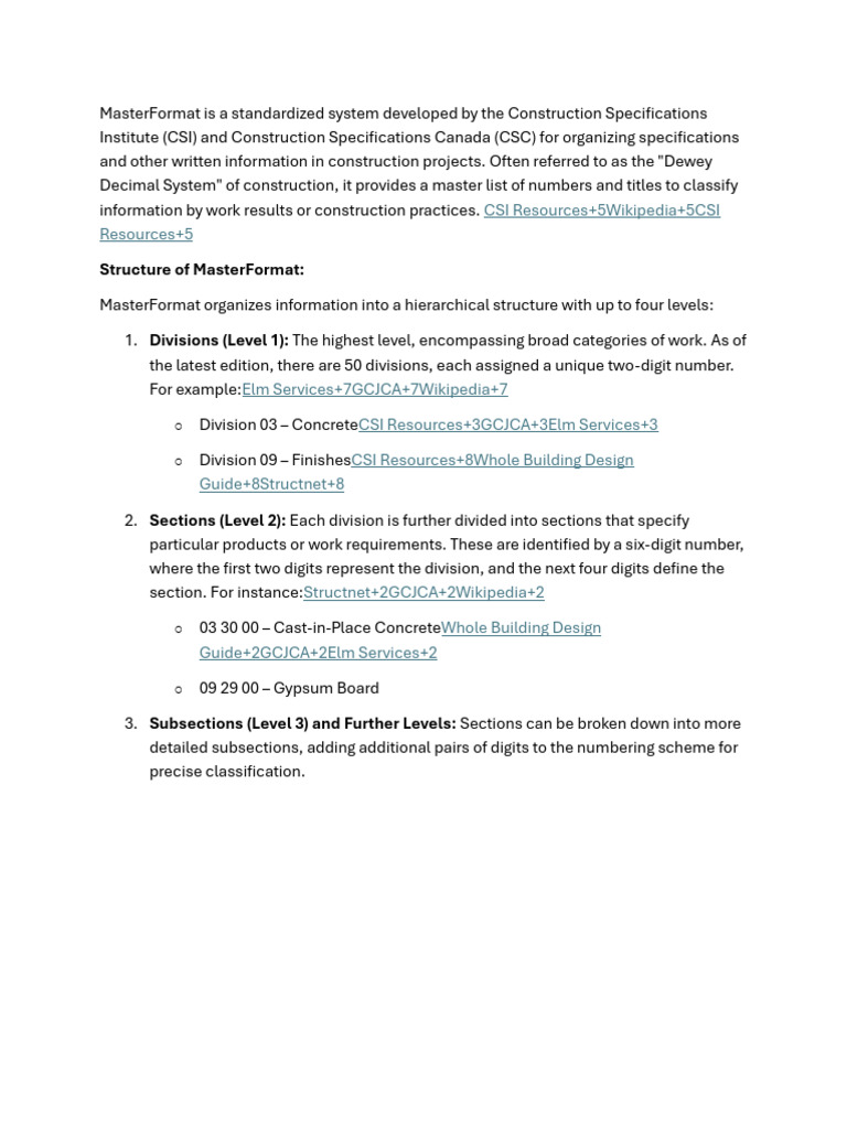 Understanding MasterFormat in Construction | PDF