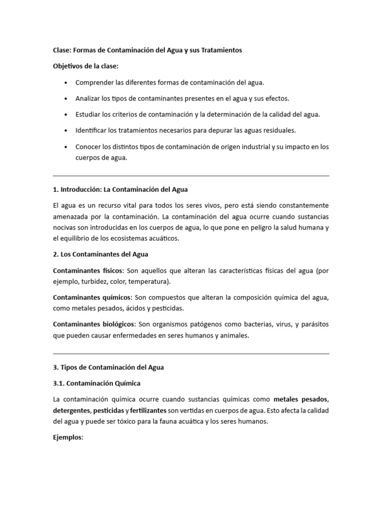 Contaminación y Tratamiento del Agua | PDF | La contaminación del agua ...
