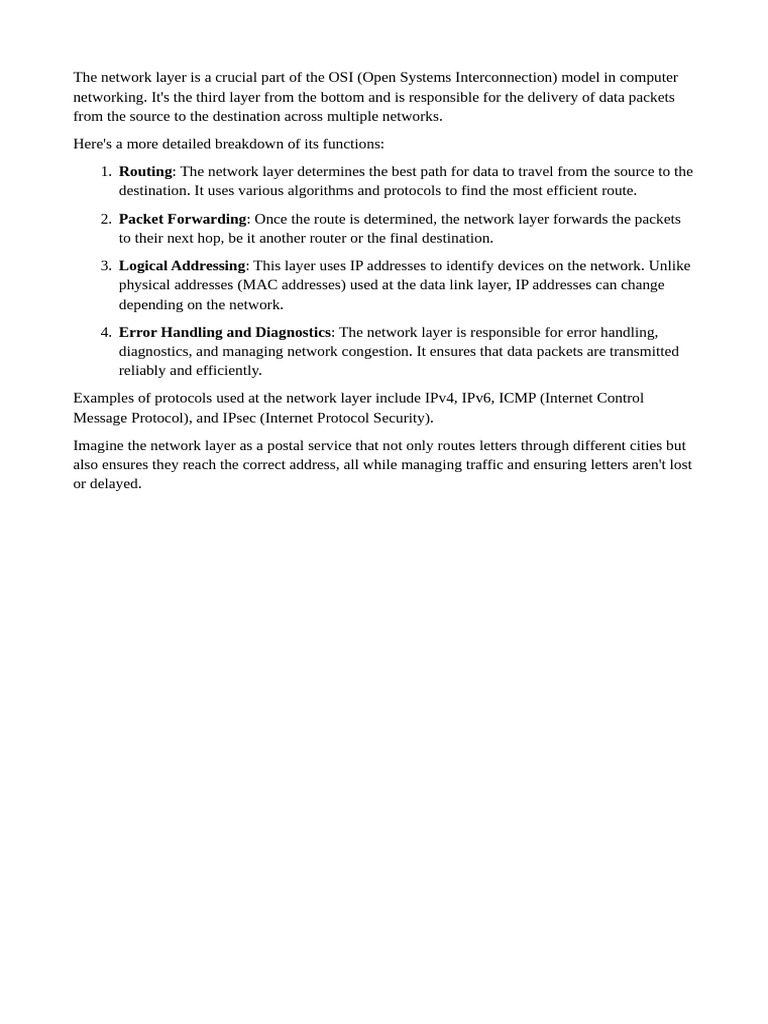 Understanding the Network Layer Functions | PDF