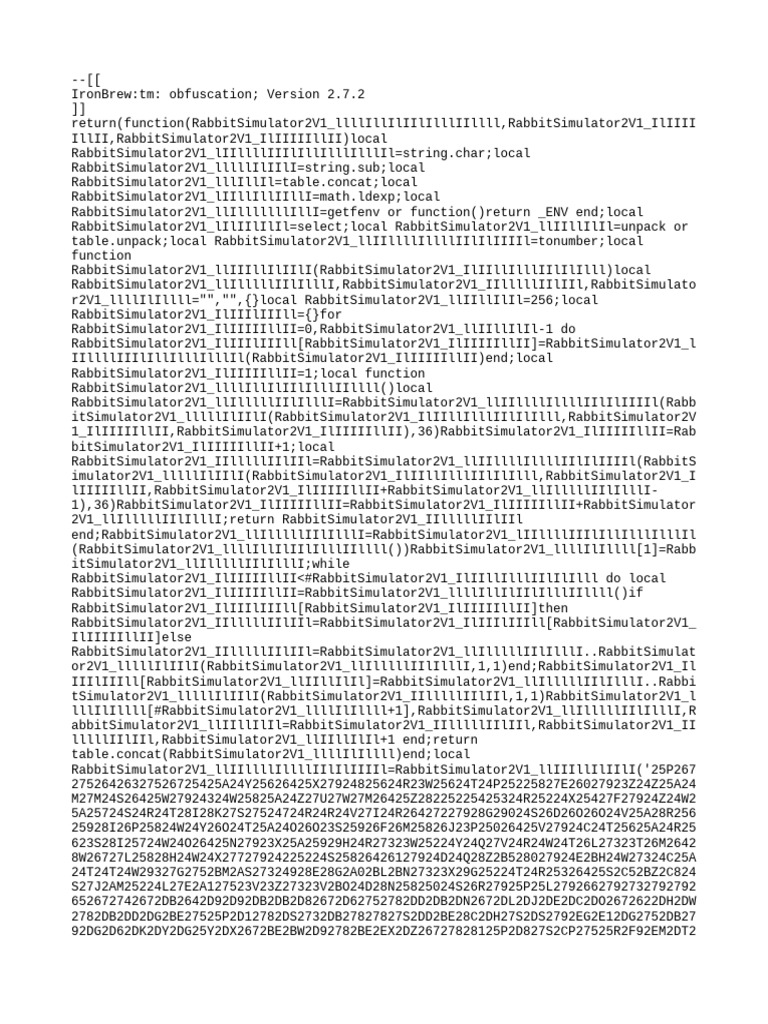 IronBrew Obfuscation Version 2.7.2 | PDF