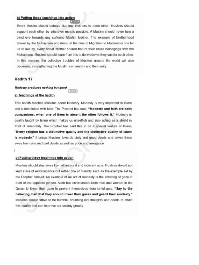 Isl (Hadiths Notes) | PDF