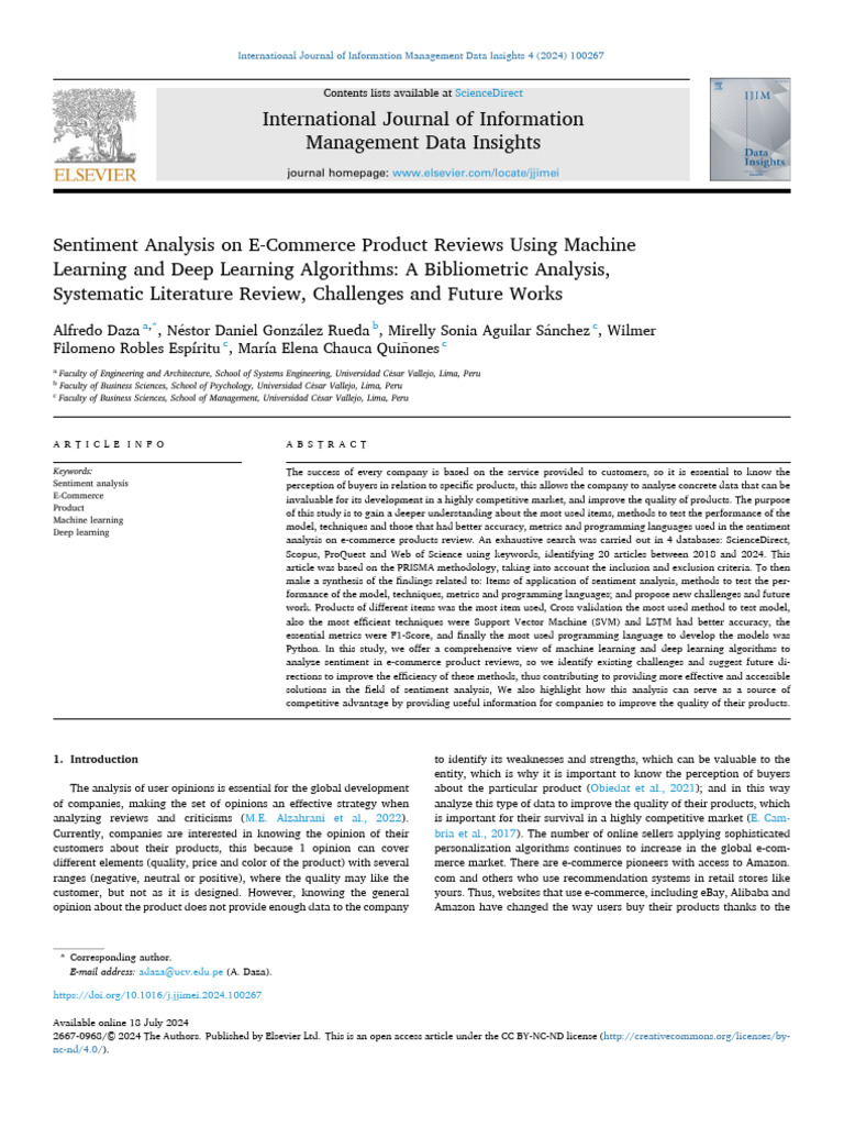 Sentiment Analysis in E-Commerce Reviews | PDF | Machine Learning ...