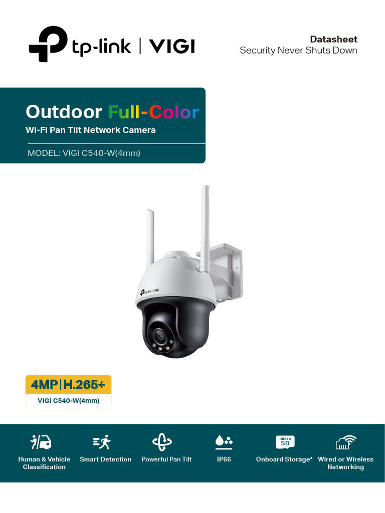 TOR-Datasheet VIGI C540-W | PDF | Camera | File Transfer Protocol