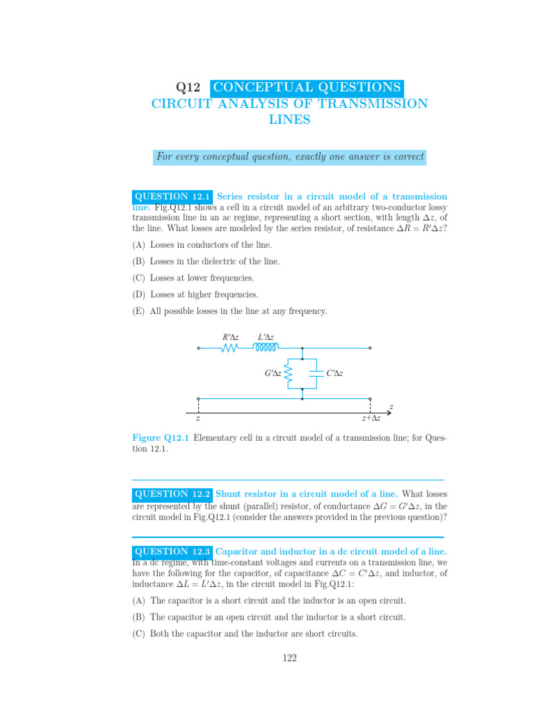 Circuit Analysis of Transmission Lines | PDF | Transmission Line ...