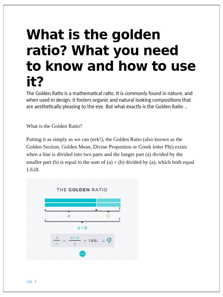 Understanding the Golden Ratio in Design | PDF