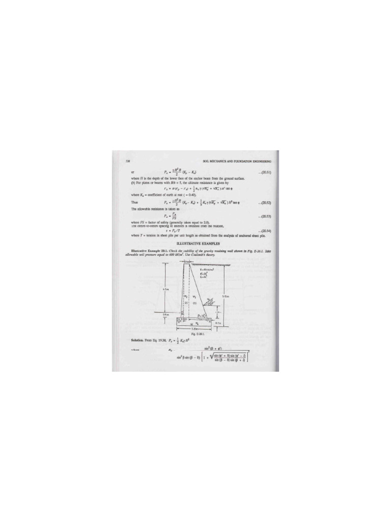 Design of Stability of Retaining Wall - Unit 4 | PDF