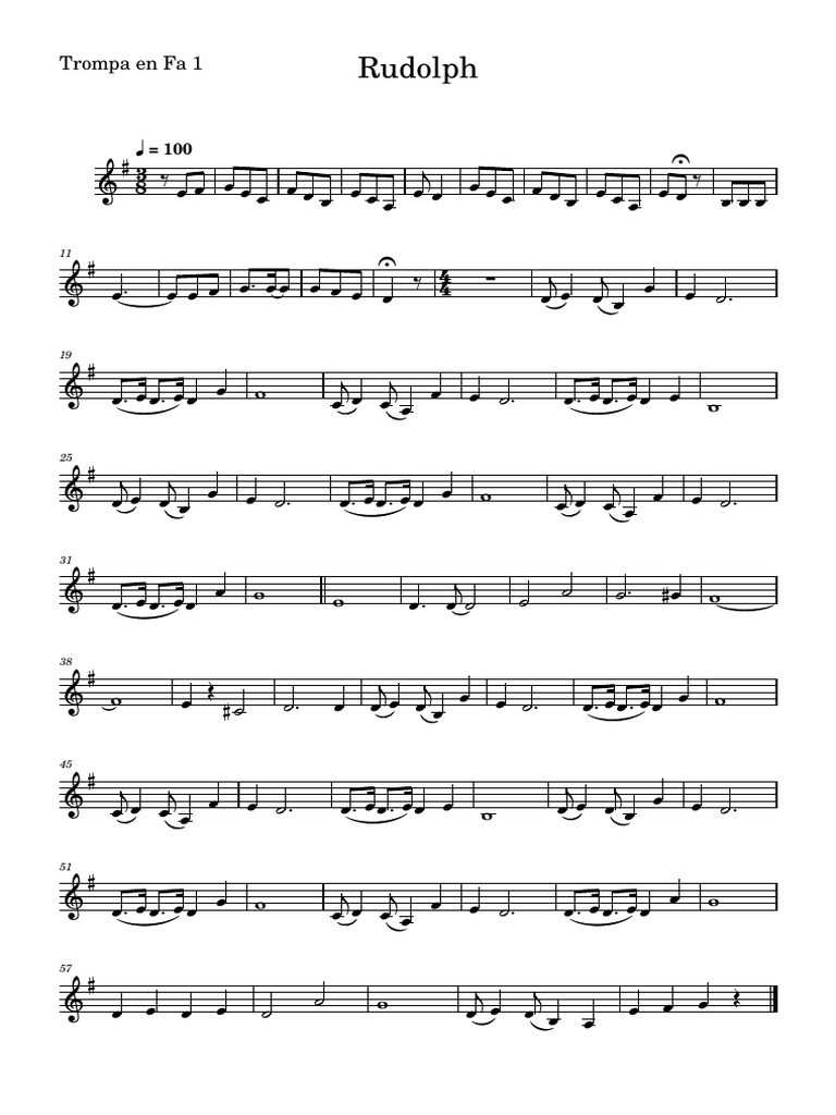 Rudolph Trompa en Fa Sheet Music | PDF